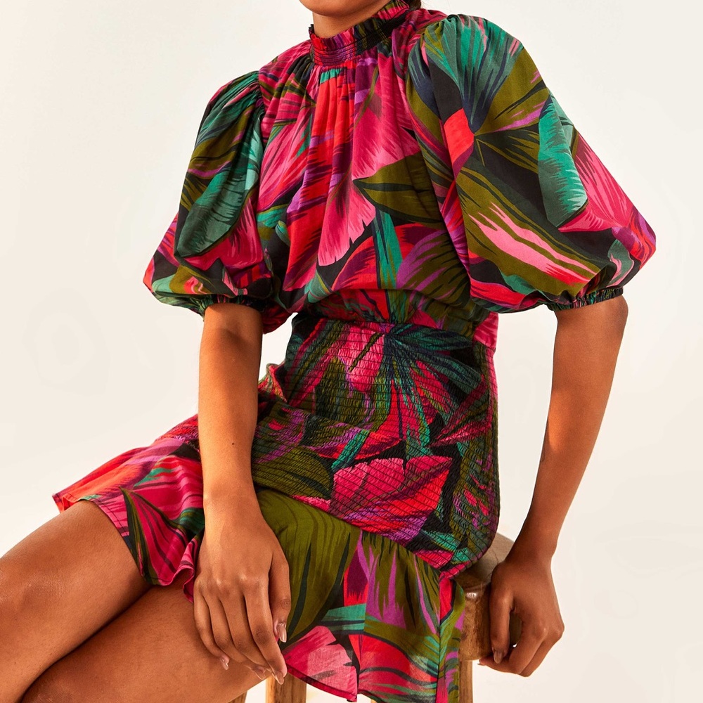 Farm Rio Midnight Leaves Minidress